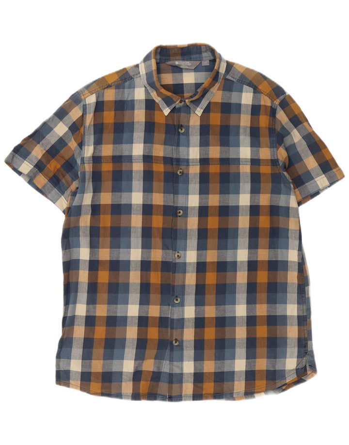 Mountain Warehouse Herre kortærmet flannelskjorte Stor marineblå ternet