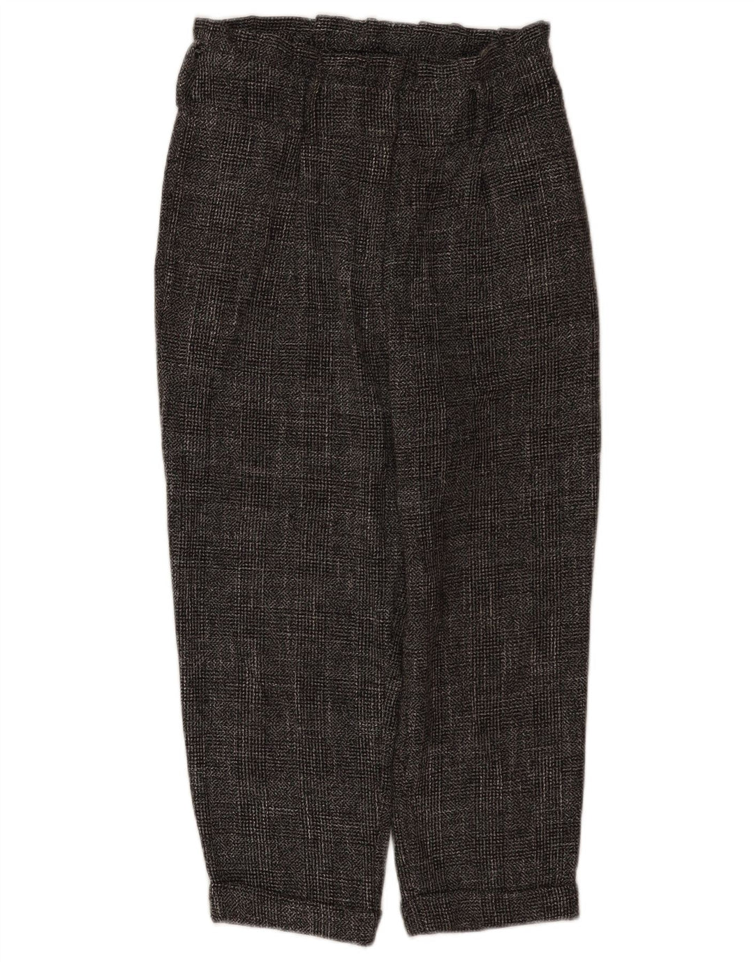 Topshop Womens Cropped Trousers UK 10 Small W28 L22 Grå ternet polyester