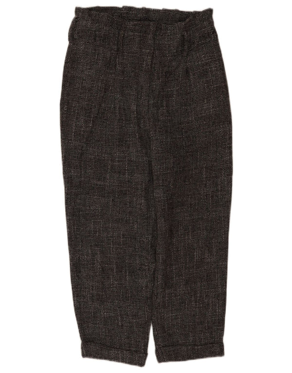 Topshop Womens Cropped Trousers UK 10 Small W28 L22 Grå ternet polyester