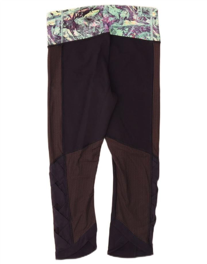 Lululemon Dame Capri Leggings US 6 Medium Navy Blue Colourblock Nylon