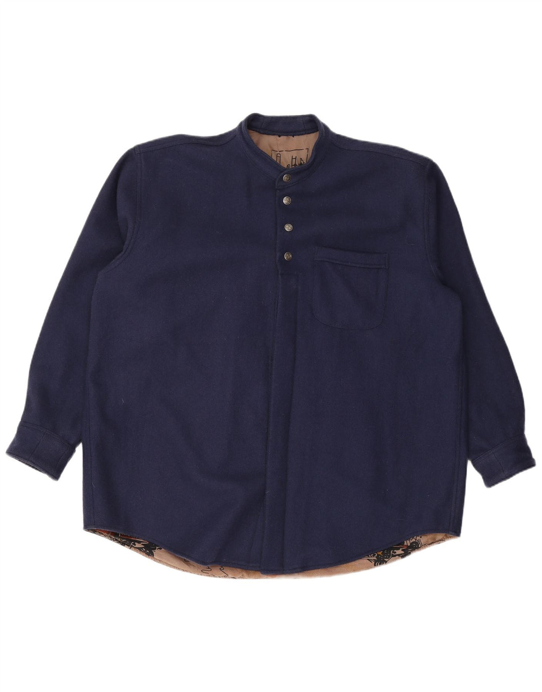 VINTAGE Herre Pullover Flanell Shirt 2XL Navy Blue