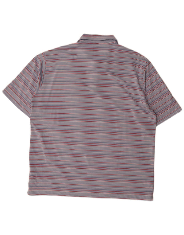 Nike poloskjorte til mænd UK 45/47 XL blå stribet polyester