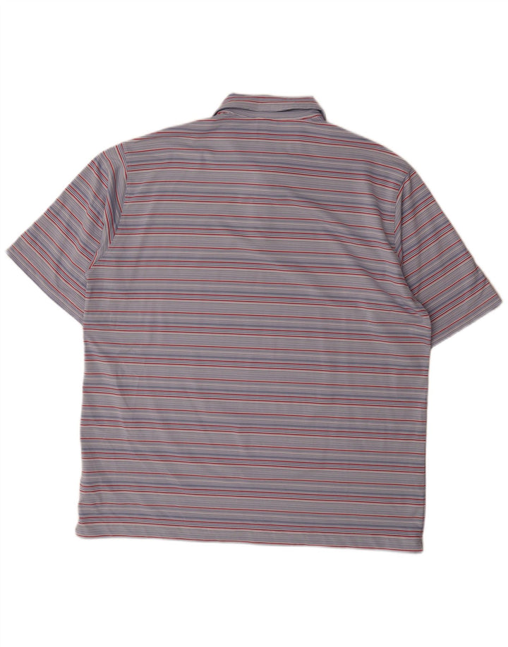 Nike poloskjorte til mænd UK 45/47 XL blå stribet polyester