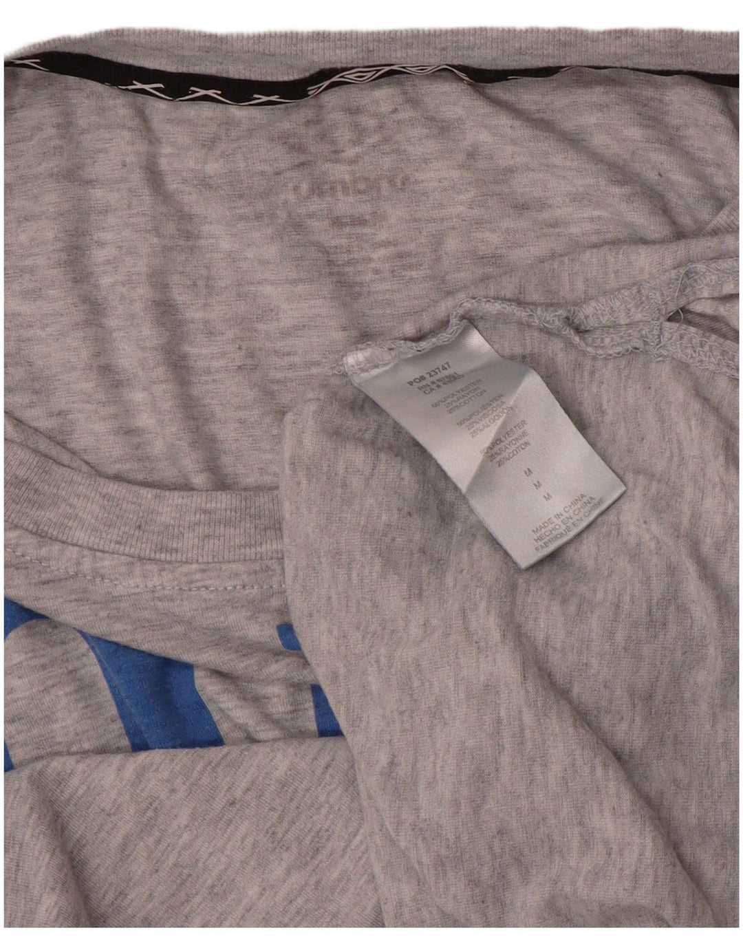 UMBRO Womens Crop Grafisk T-Shirt Top UK 14 Medium Grey Flecked Polyester