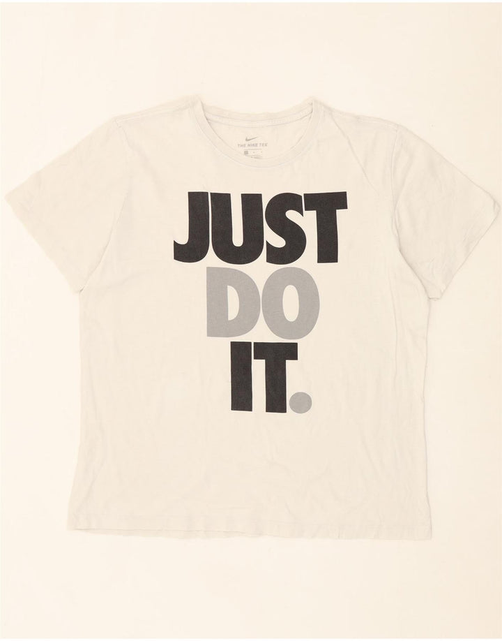 NIKE Mens Graphic T-Shirt Top Large White Vintage Nike and Second-Hand Nike from Messina Hembry 