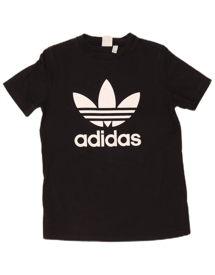 Adidas Dame Grafisk T-Shirt Top UK 14 Medium Sort Bomuld