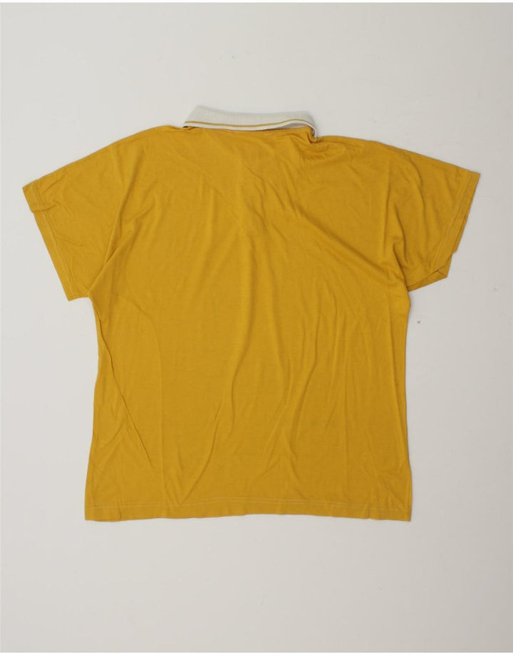 CREATIVE Mens Graphic Polo Shirt Small Yellow Cotton Vintage Creative and Second-Hand Creative from Messina Hembry 
