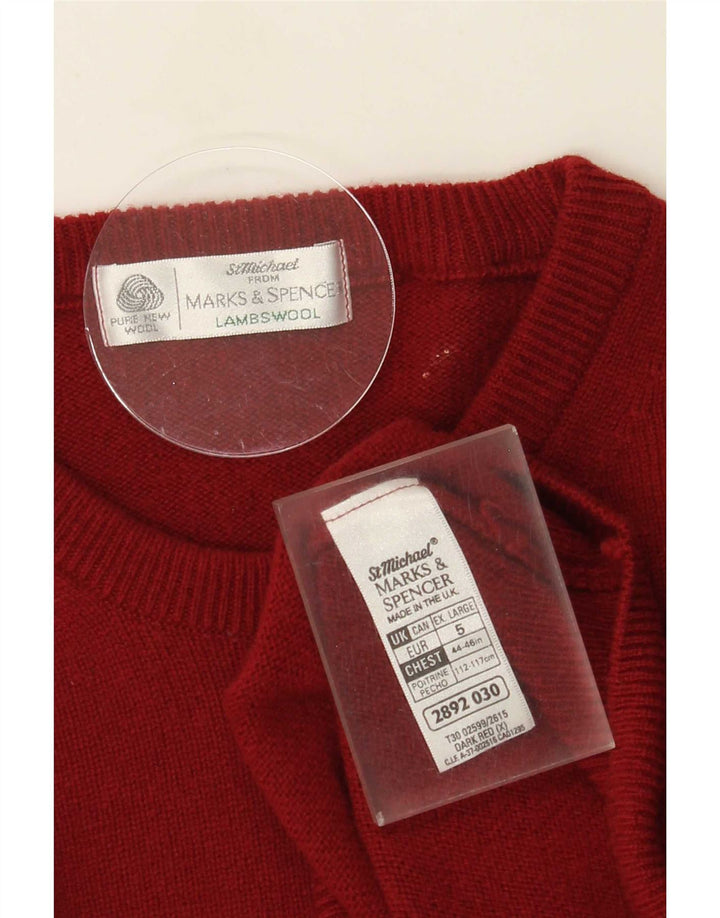 Marks & Spencer Herre St. Michael Crew Neck Jumper Sweater XL Burgundy