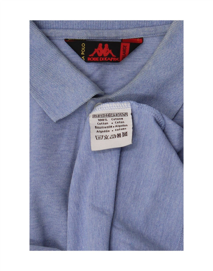 KAPPA Langærmet poloskjorte til mænd, stor blå bomuld