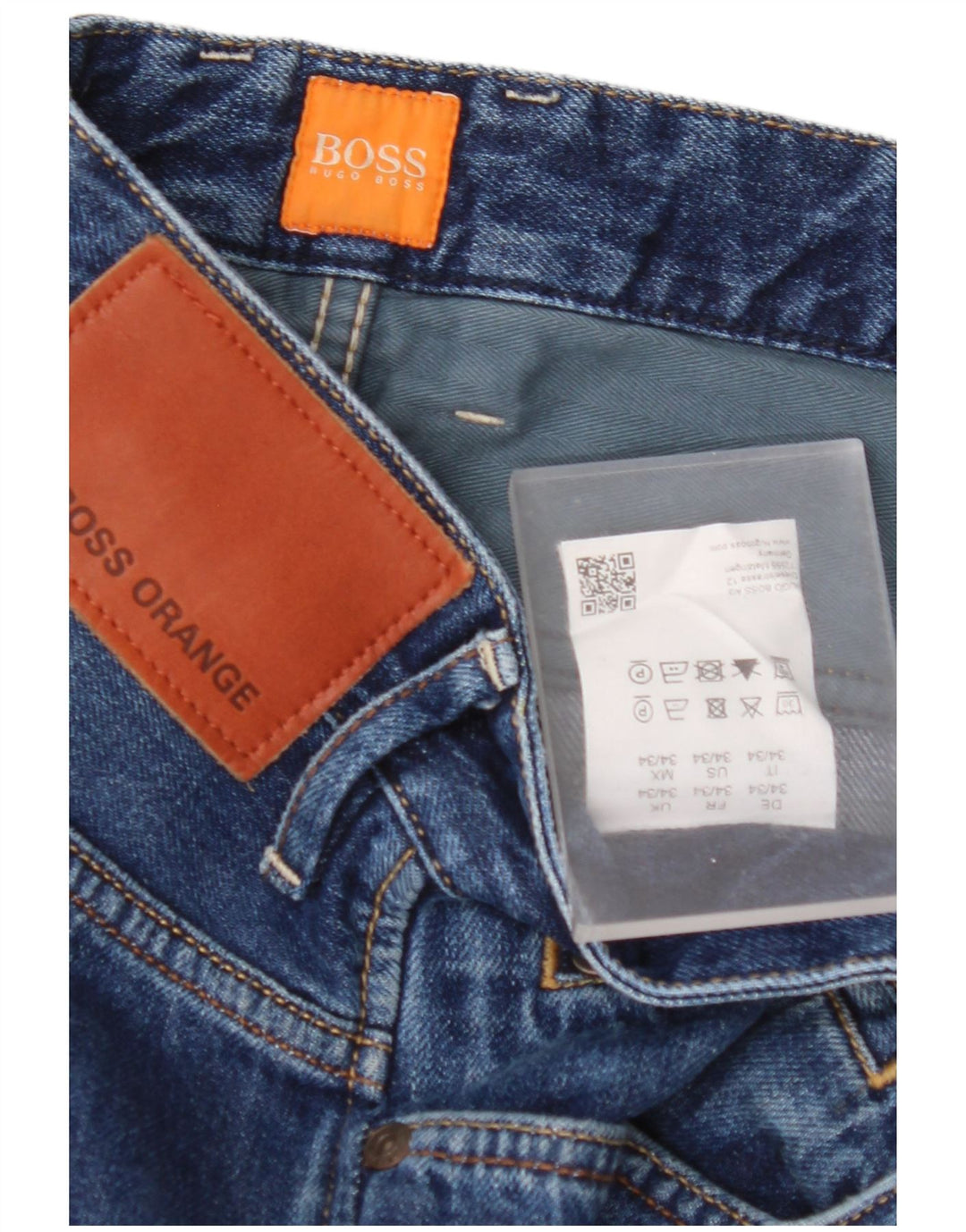 HUGO BOSS Straight Jeans til mænd W34 L30 Blå Bomuld