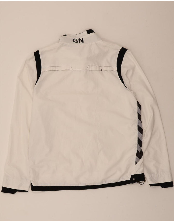 HUMMEL Mens Graphic Tracksuit Top Jacket XL White Colourblock Polyester Vintage Hummel and Second-Hand Hummel from Messina Hembry 