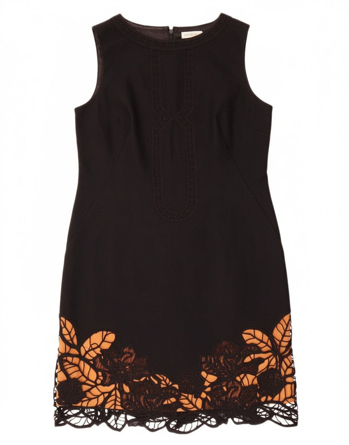 MONSOON Womens Sleeveless A-Line Dress UK 12 Medium Black Wool