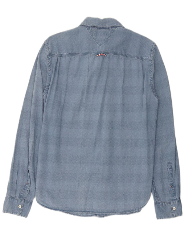 Tommy Hilfiger Herre Regular Fit skjorte Lille blå geometrisk bomuld