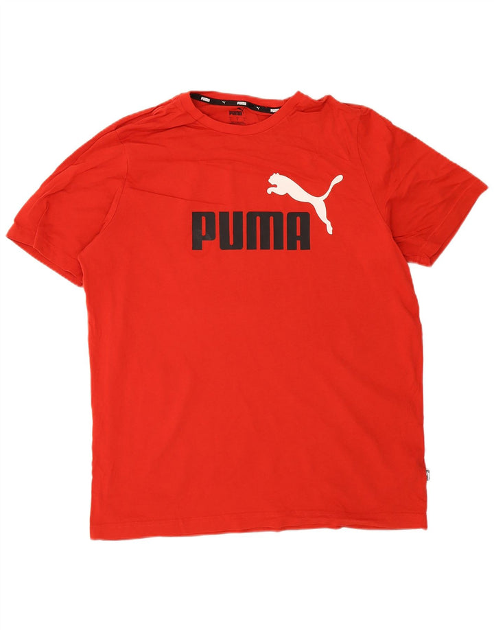 Puma Herre Grafisk T-Shirt Top Stor Rød Bomuld