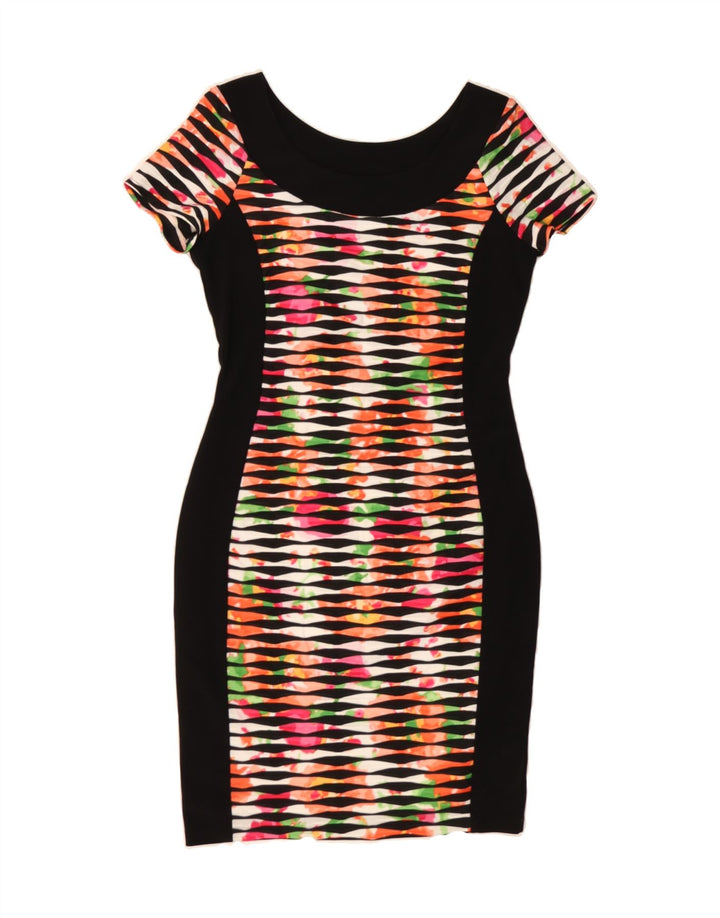 JOSEPH RIBKOFF Womens Bodycon Dress UK 10 Small  Black Striped Polyester Vintage Joseph Ribkoff and Second-Hand Joseph Ribkoff from Messina Hembry 