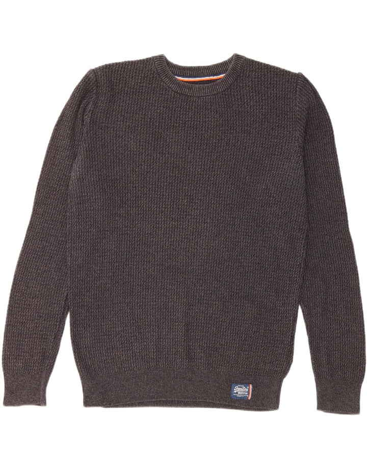 Superdry Herre sweater med rund hals, mellemgrå bomuld