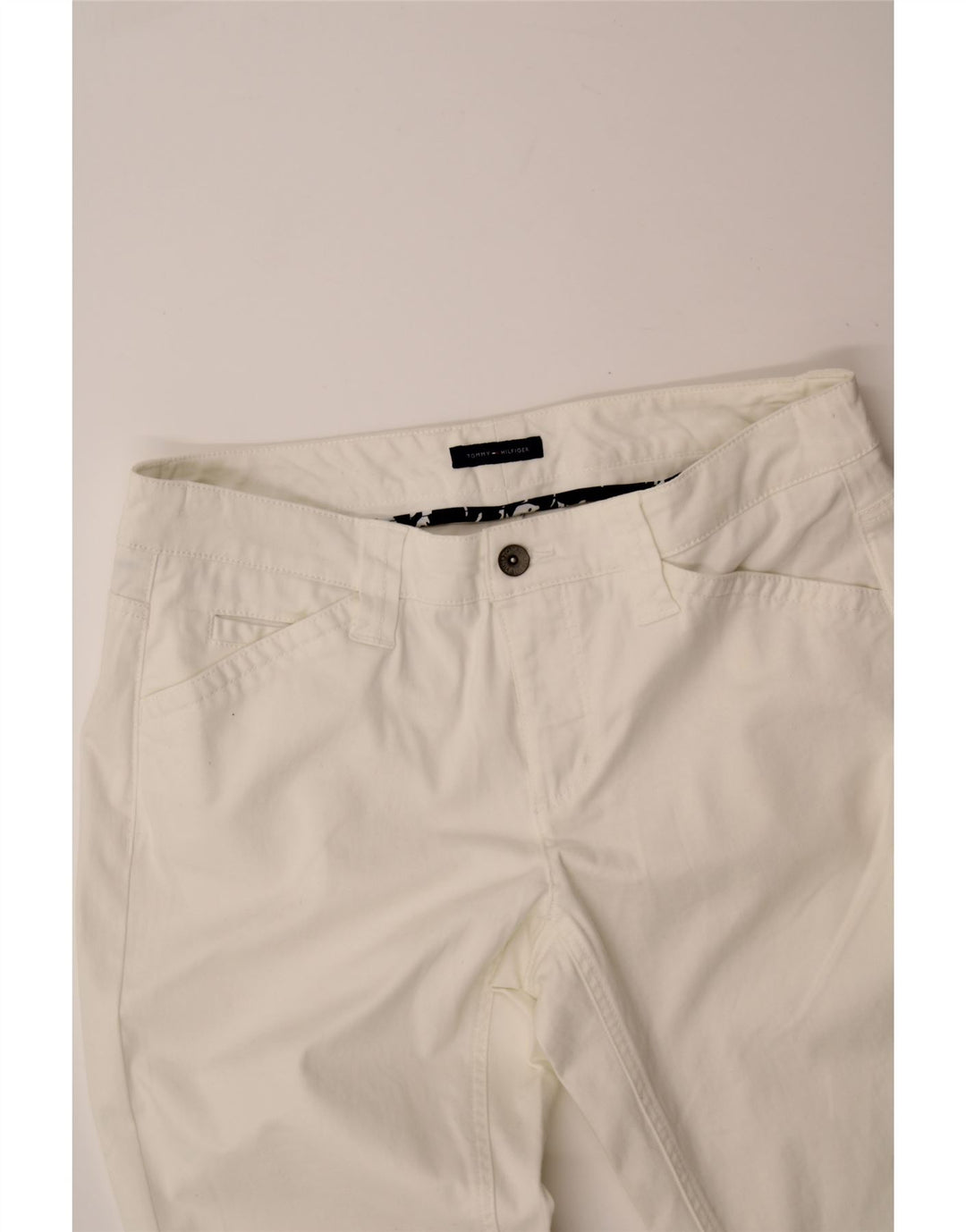 TOMMY HILFIGER Womens Bootcut Casual Trousers W32 L32 White Vintage Tommy Hilfiger and Second-Hand Tommy Hilfiger from Messina Hembry 