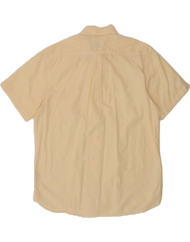 IZOD Mens Short Sleeve Shirt Large Beige Gingham Vintage Izod and Second-Hand Izod from Messina Hembry 