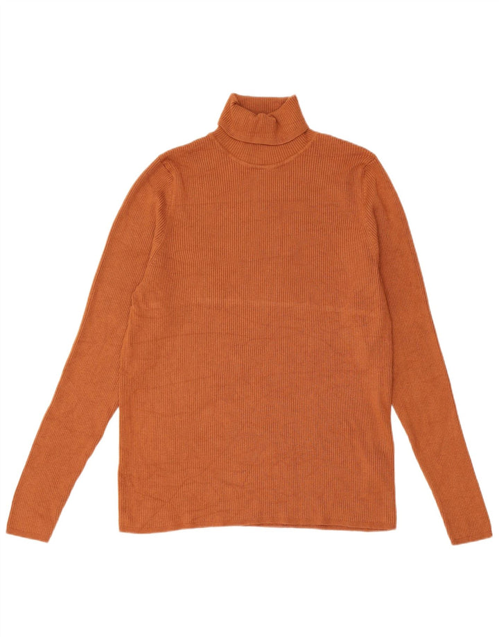 Marks & Spencer Dame Rullehals Sweater UK 20 2XL Brun Viscose