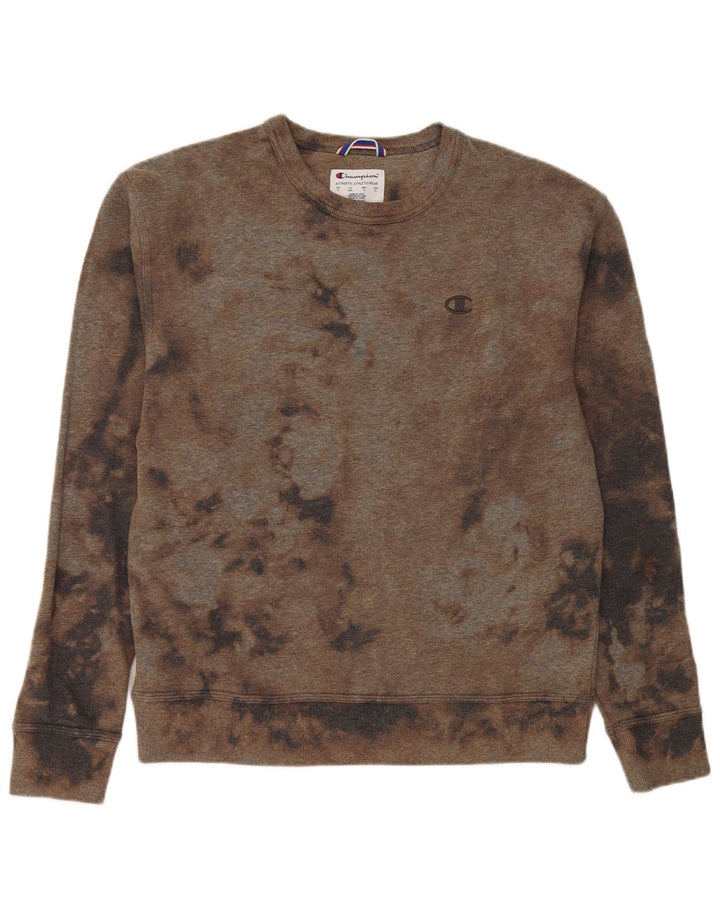 Champion Herre Sweatshirt Jumper Medium Brun Tie Dye