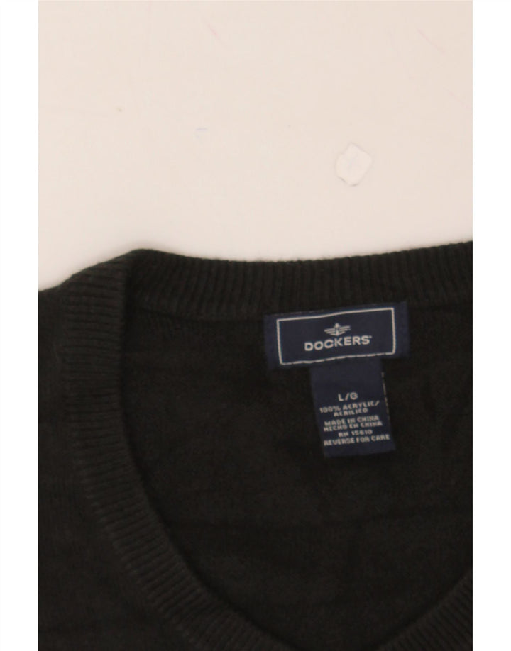 DOCKERS Mens Vest Tank Top Large Black Acrylic Vintage Dockers and Second-Hand Dockers from Messina Hembry 