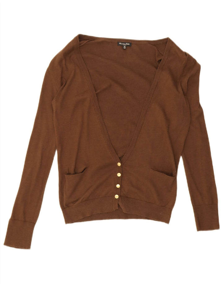 Massimo Dutti Dame Cardigan Sweater UK 12 Medium Brun