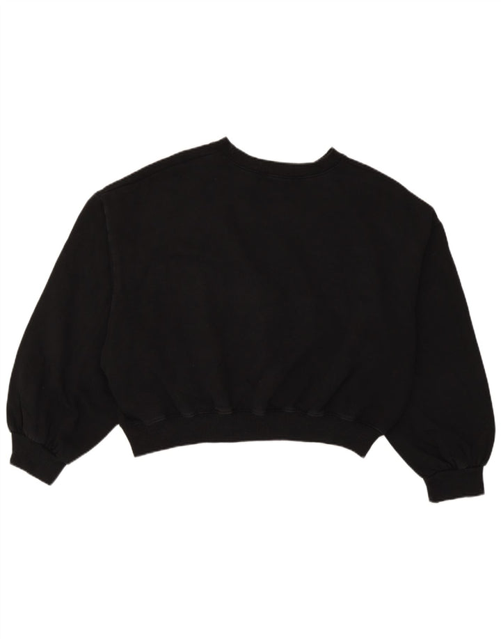 Zara Womens Crop Oversized Sweatshirt Jumper UK 14 Medium Sort Bomuld
