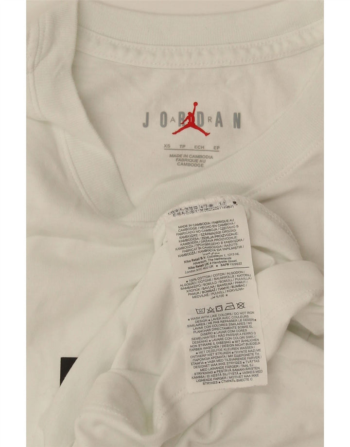 Jordan Herre grafisk T-shirt top XS hvid bomuld