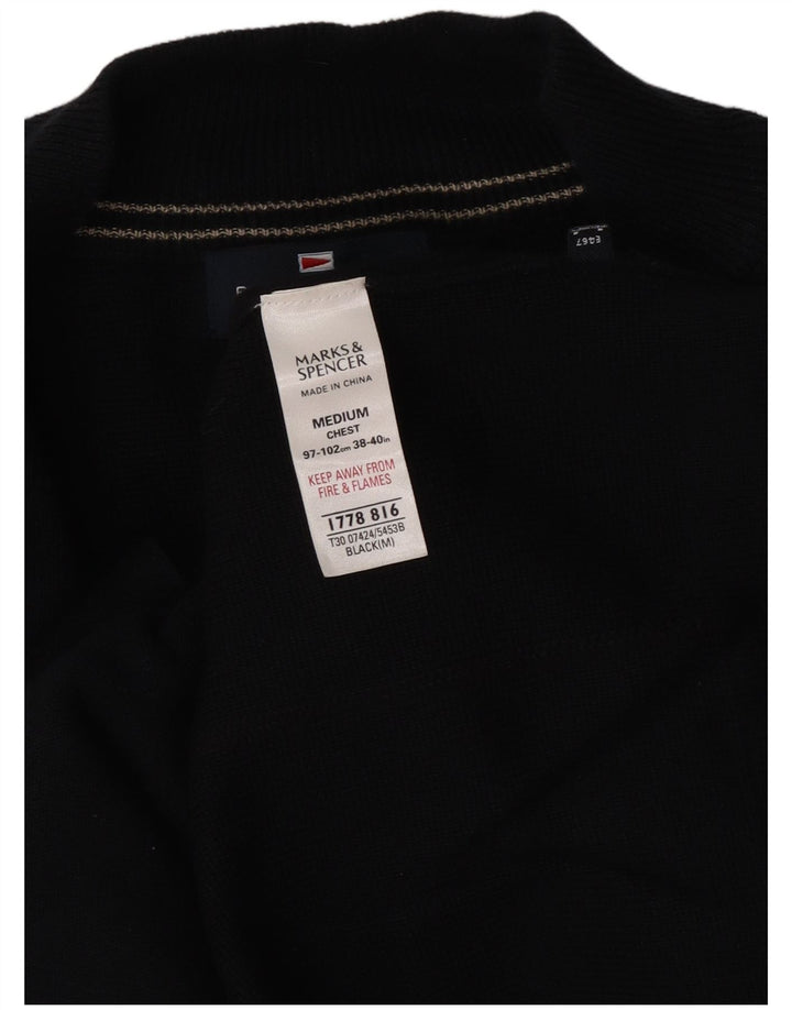 Marks & Spencer Herre Blue Harbor Cardigan Sweater Medium Navyblå Bomuld