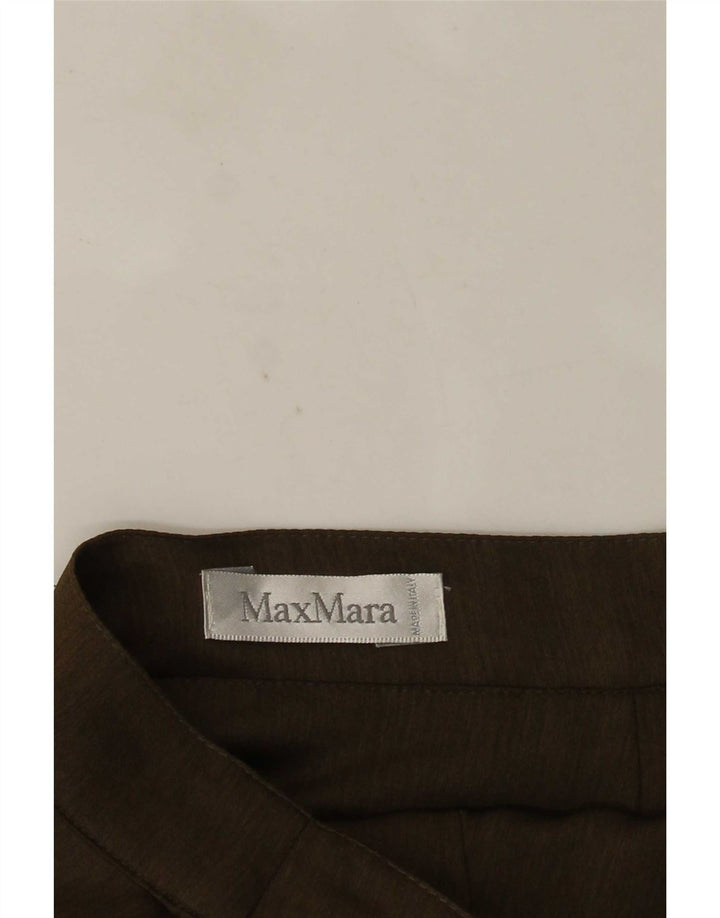 Max Mara plisseret slå-om-nederdel til kvinder W25 XS Khaki