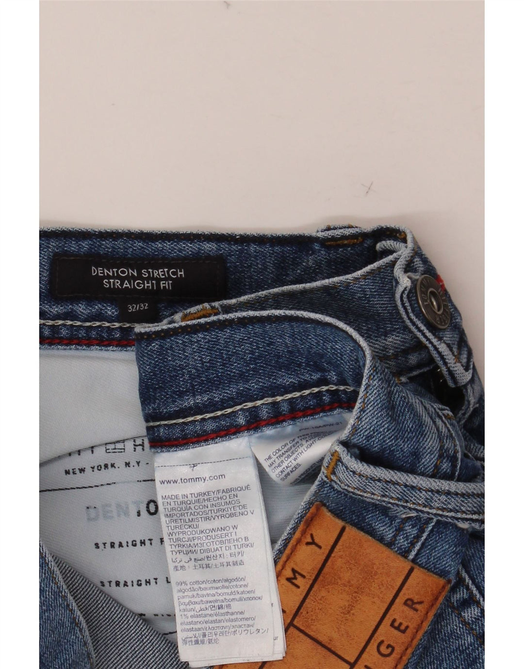 TOMMY HILFIGER Herre Denton Straight Jeans W32 L32 Blå Bomuld