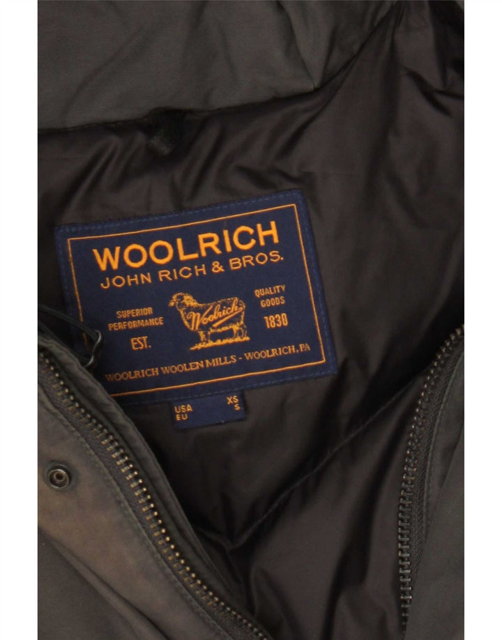 Woolrich Herre hættepolstret frakke UK 36 Small Grey Cotton