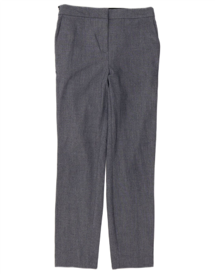 Zara Slim Chino-bukser til kvinder Small W26 L27 Gråstribet polyester