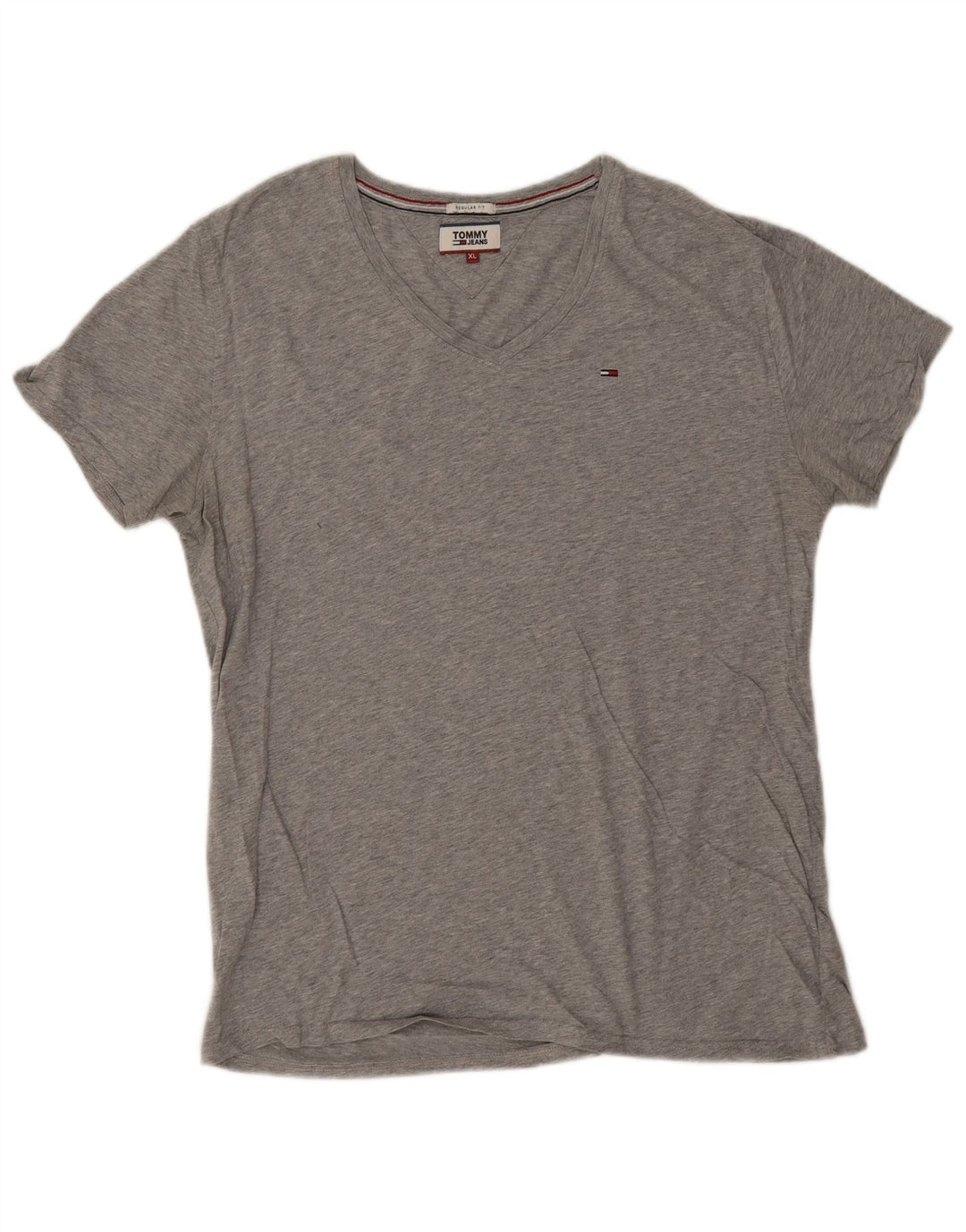 Tommy Hilfiger Herre Regular Fit T-Shirt Top XL Grå Bomuld