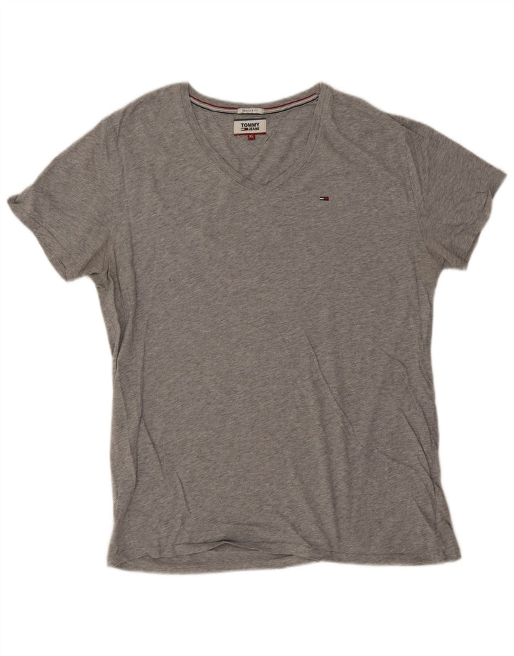 Tommy Hilfiger Herre Regular Fit T-Shirt Top XL Grå Bomuld