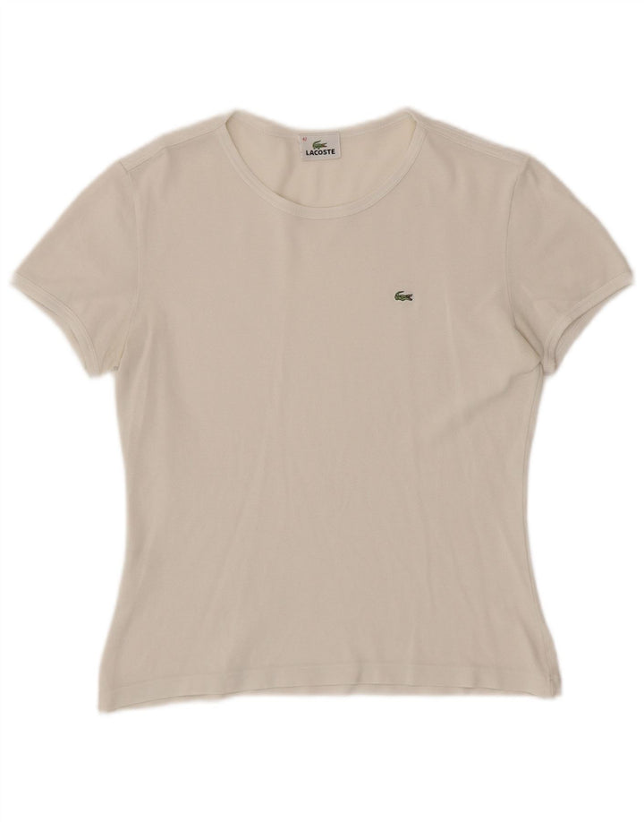 LACOSTE T-shirt top til kvinder Str. 42 Large Hvid