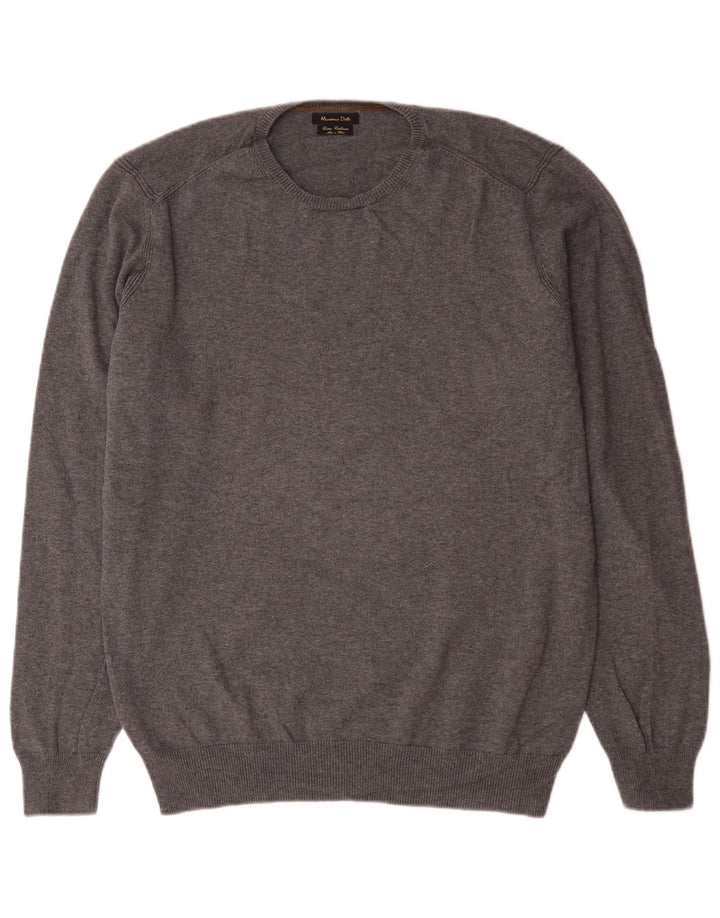 Massimo Dutti Herre sweater med rund hals XL Grå bomuld