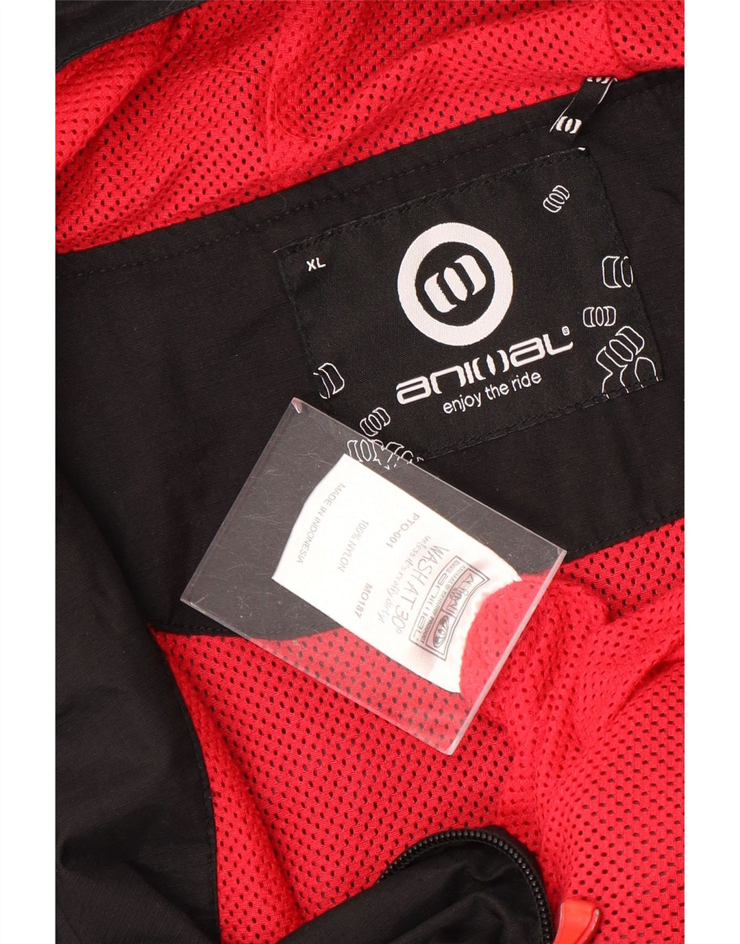 ANIMAL Regnjakke med hætte til mænd UK 42 XL Sort Nylon