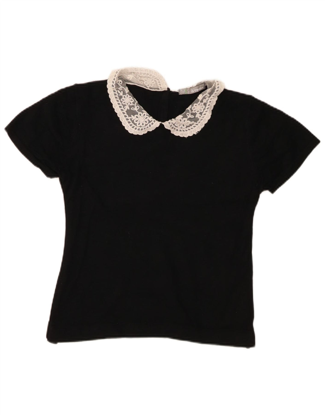 Marks & Spencer Dame Crop Bluse Top UK 12 Medium Black