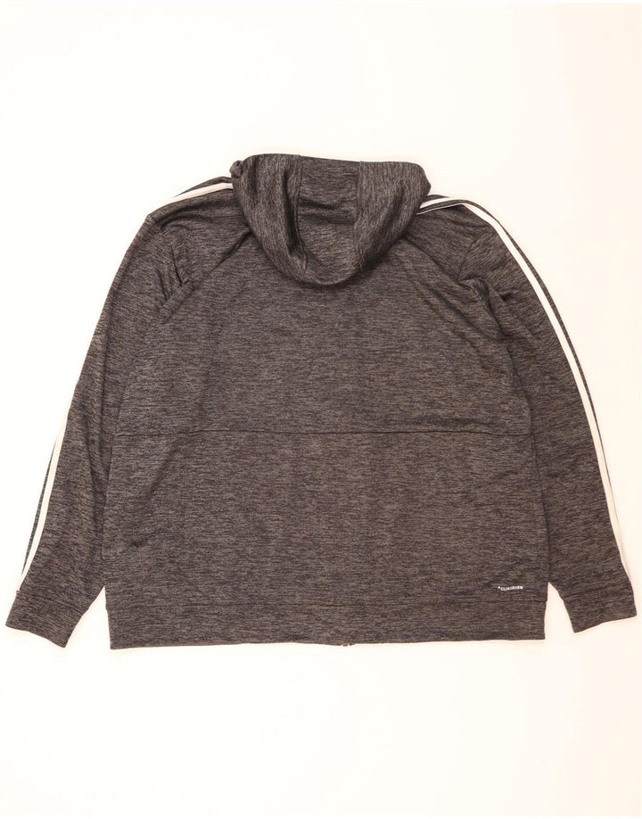 ADIDAS Herre Climalite hættetrøje med lynlås 2XL Grå Flecked Polyester