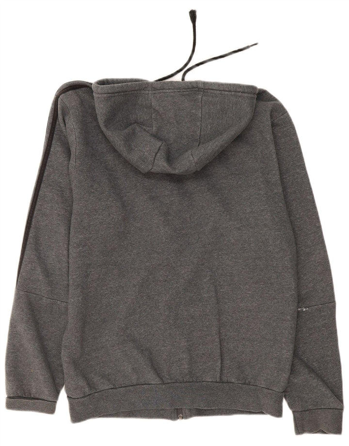 ADIDAS Mens Zip Hoodie Sweater Medium Grey Cotton