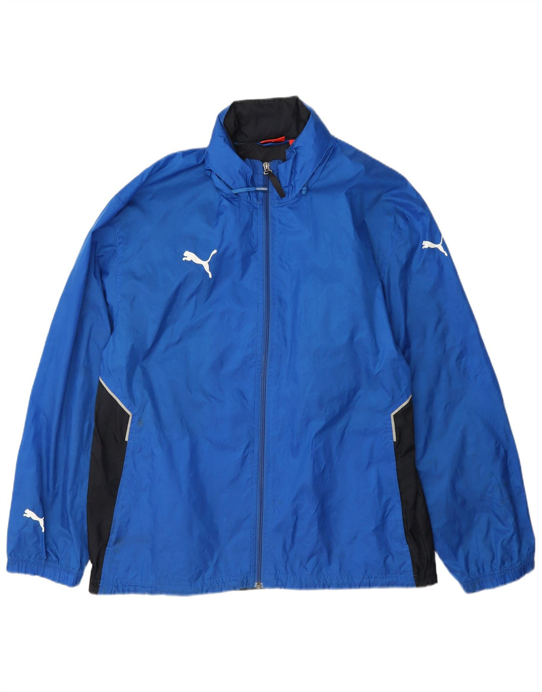 Puma Regnjakke med hætte til mænd UK 38 Medium Blue Colourblock Nylon