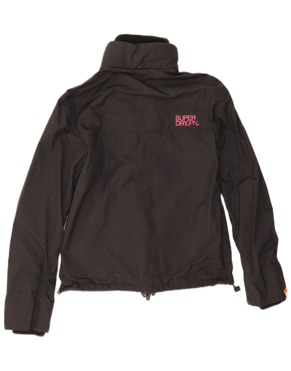 Superdry Womens Bomber Jacket UK 16 Large Black Nylon