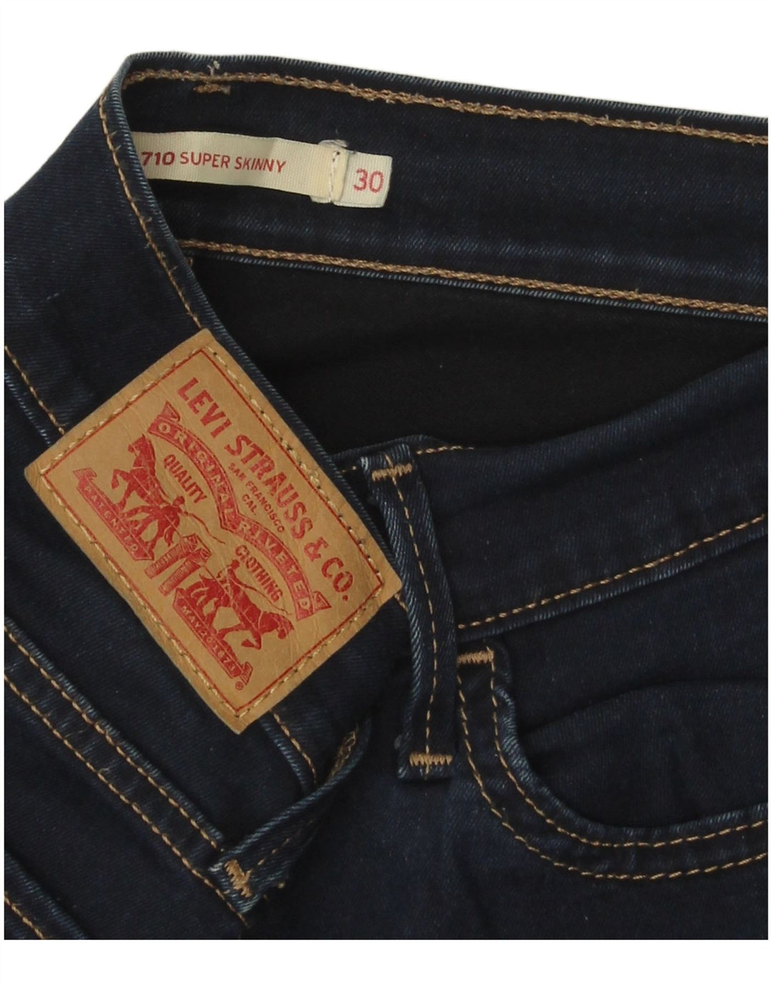 LEVI'S Dame 710 Super Skinny Jeans W30 L28 Marineblå