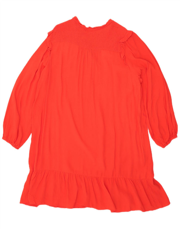 Marks & Spencer Dame Langærmet Oversized Shift Dress UK 16 Large Red