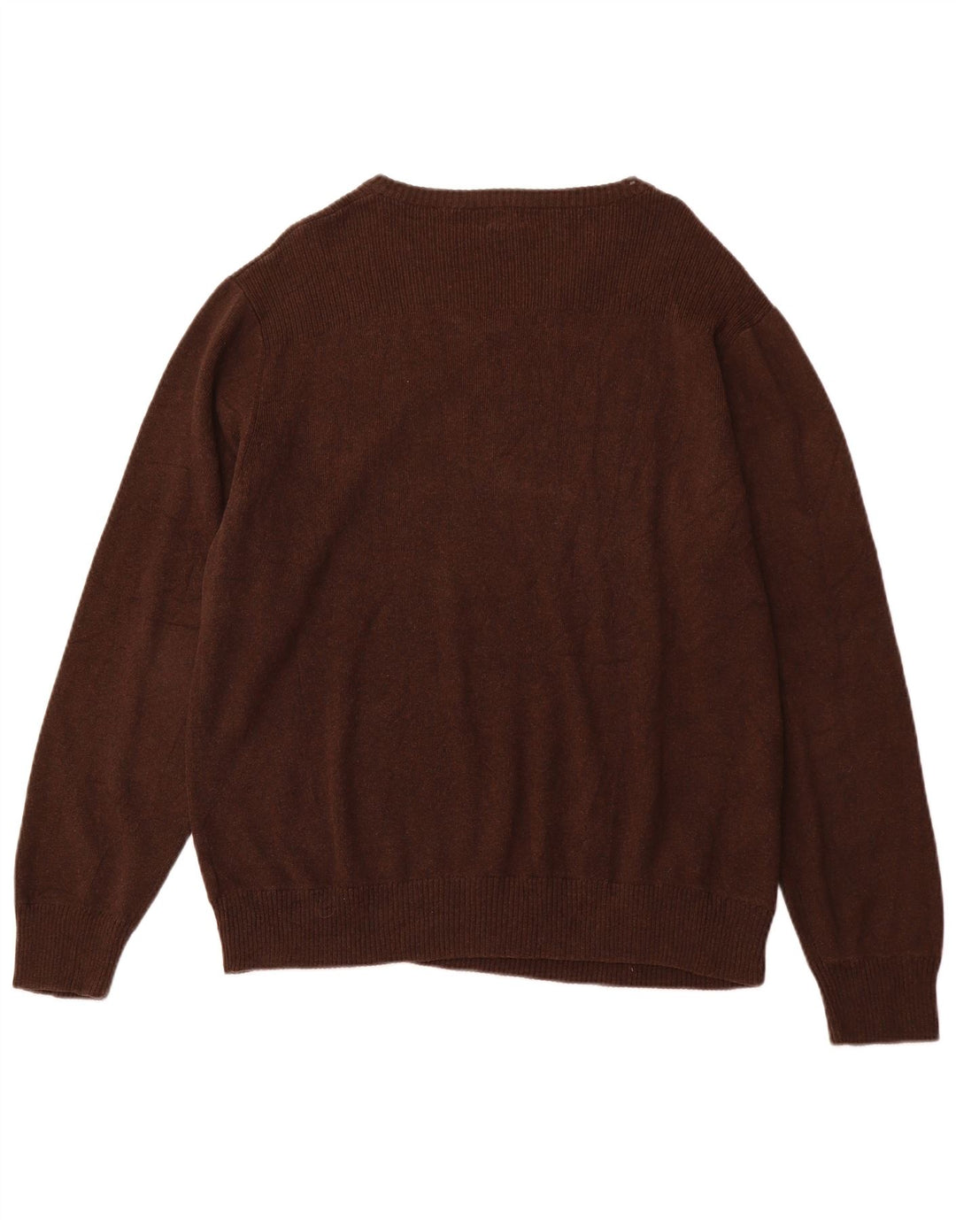 LEVI'S Mens V-Neck Jumper Sweater XL Brown Cotton