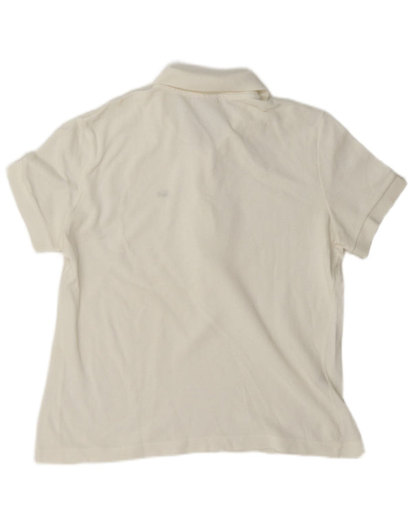 Lacoste Dame Polo Shirt Størrelse 46 XL Hvid Bomuld