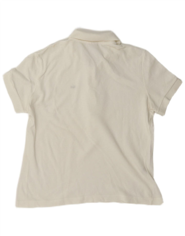 Lacoste Dame Polo Shirt Størrelse 46 XL Hvid Bomuld