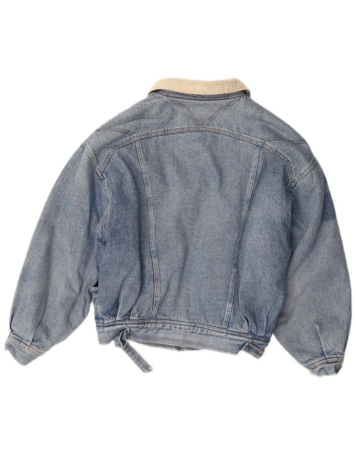 Vintage Sherpa denimjakke til mænd mellemblå