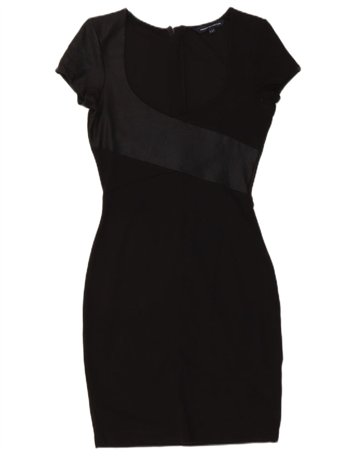 French Connection Womens Bodycon Dress UK 10 Small Black Viscose